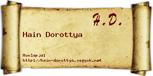 Hain Dorottya névjegykártya
